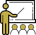 An image of a man pointing to a graph with audience yellow