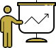 An image of a man pointing to a graph yellow