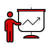 Image of man pointing to a graph red & white
