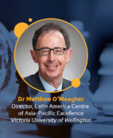 A banner image of Dr Matthew O'Meagher speaking at the QS Summit