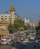 A picture of a street in Yangon Myanmar