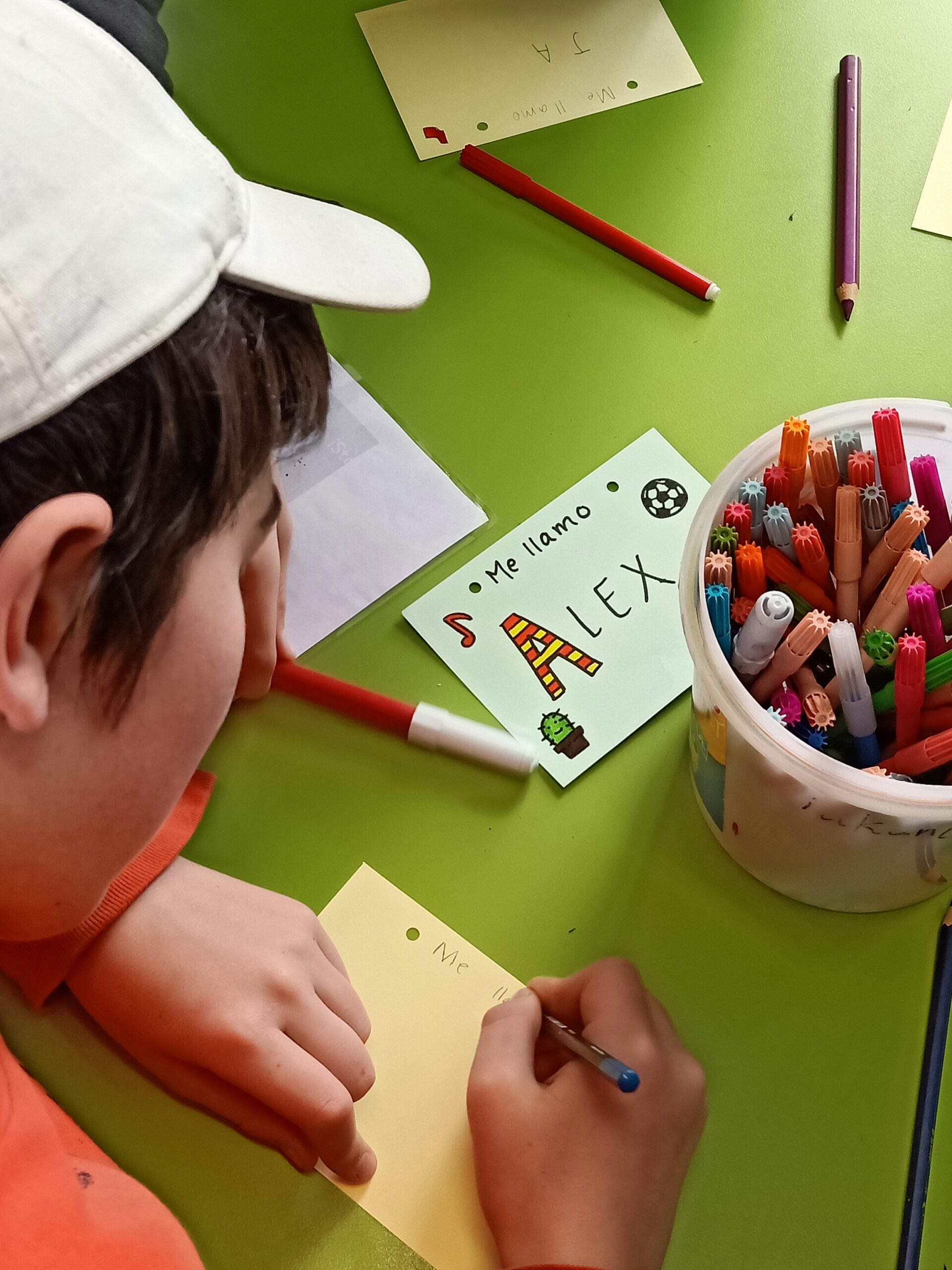 An image of a student doing a Spanish activity