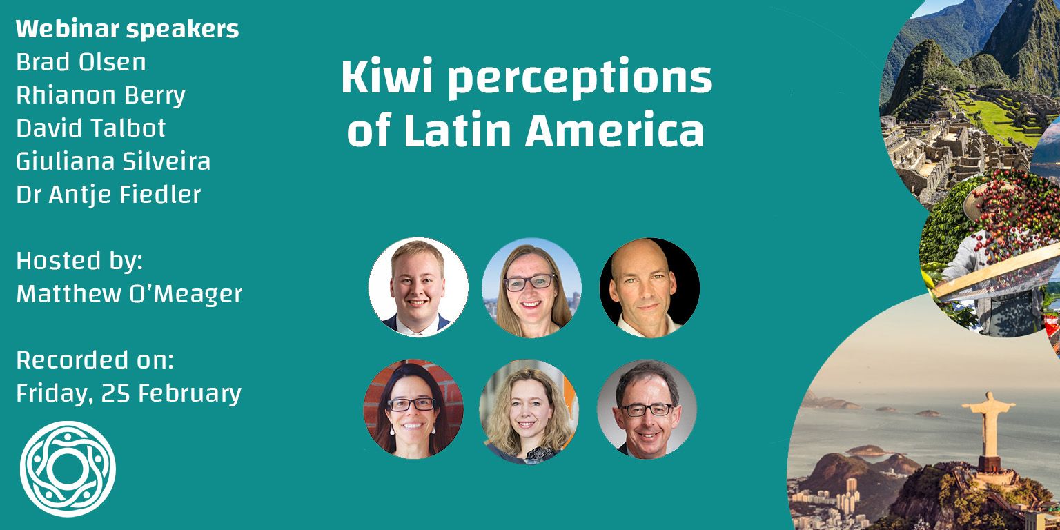 A banner image promoting the Kiwi perceptions of Latin America webinar