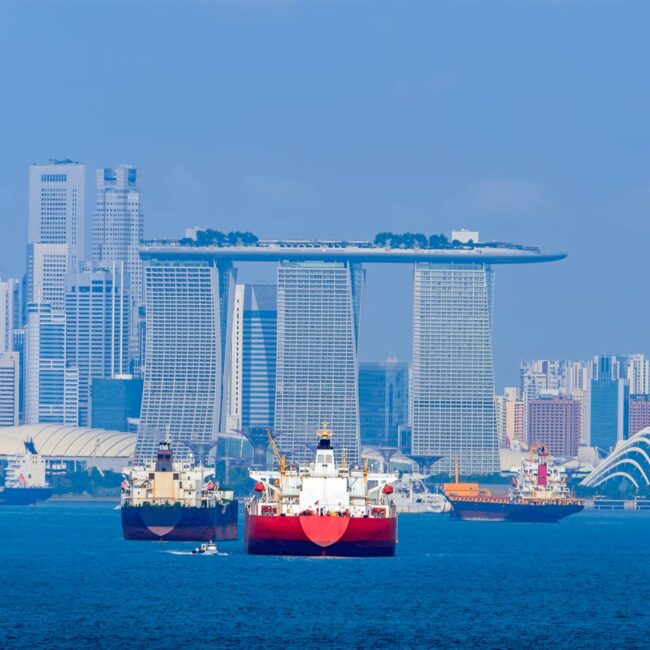 An image of ships in Singapore