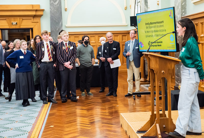 An image at the Parliamentary opening of Aotearoa Spanish Language Week at Parliament