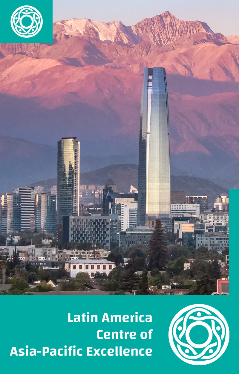 An image of Santiago Chile with the CAPE logo
