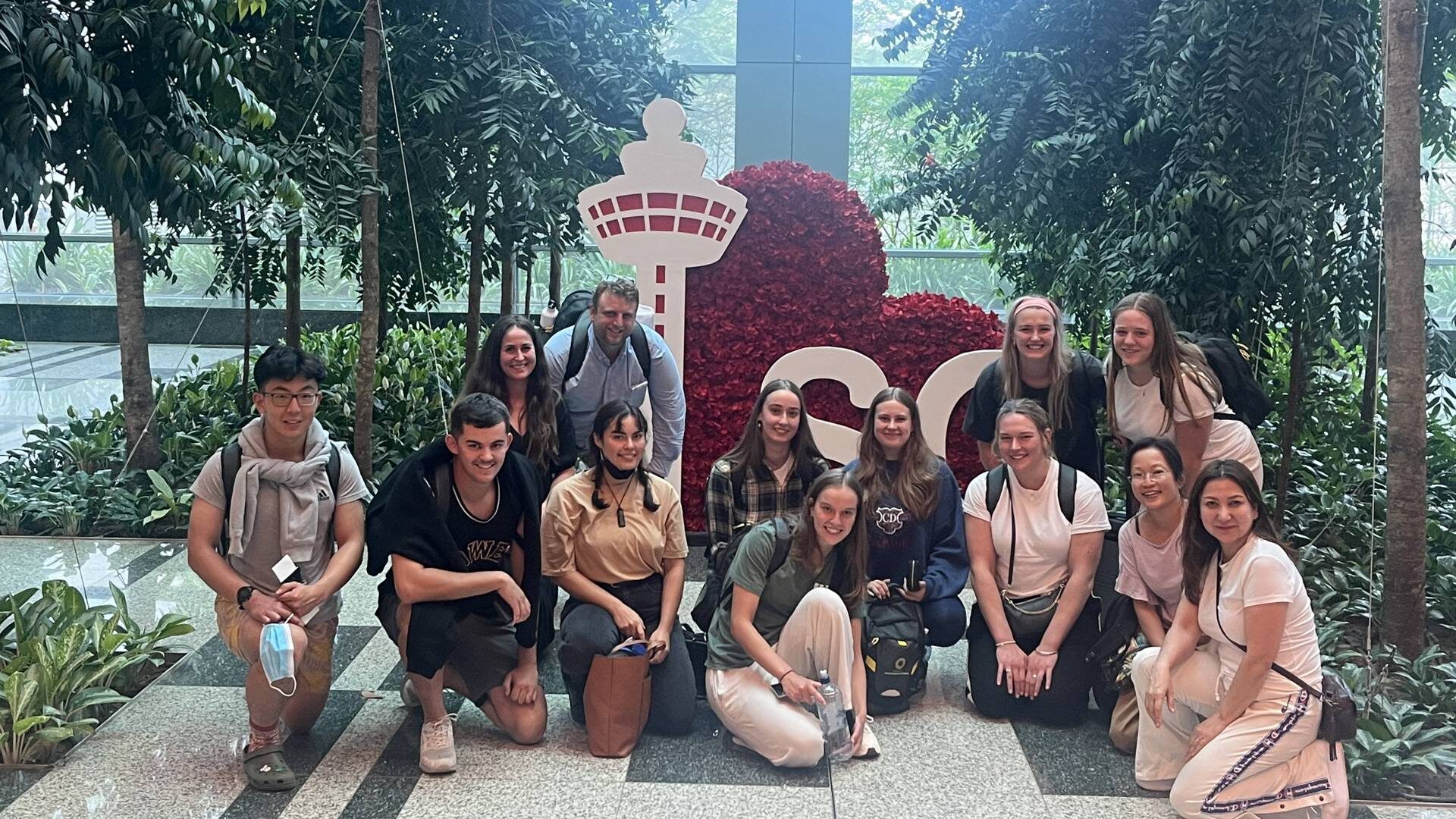 Group photo of TMIP participants at Changi Airport.